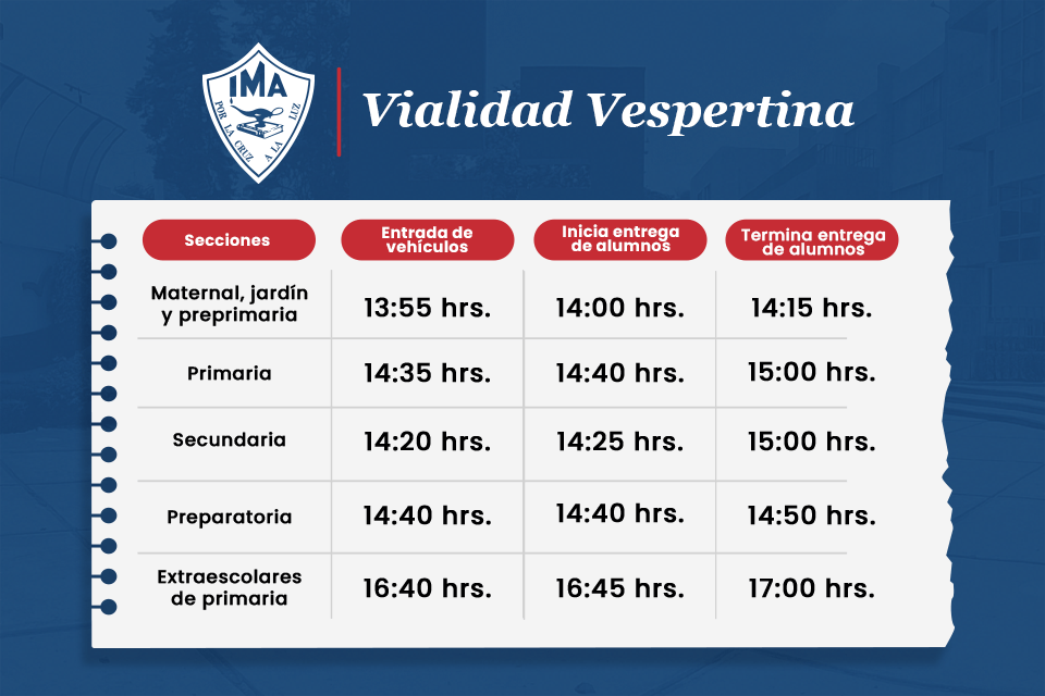 Horario escolar del Instituto Miguel Ángel